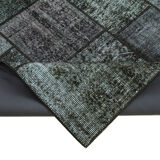 Tapis turc surteint fait à la main 171 cm x 246 cm Tapis Patchwork Noir
