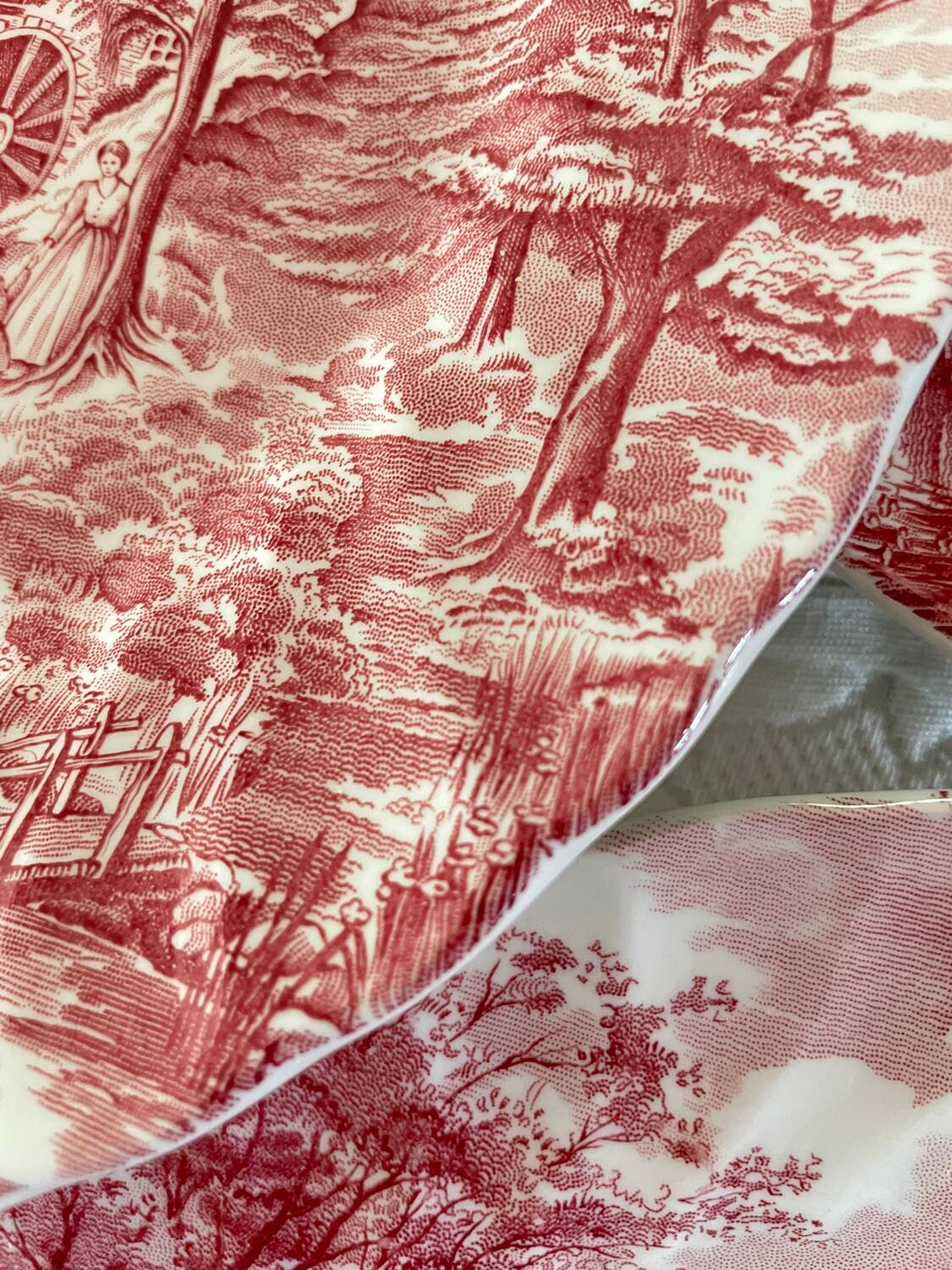 6 English Dinner Plates Alfred Meakin The Mill Staffordshire Diam 25 Cm