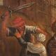 Great 17th century Italian painting, the sacking of the city