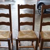 3 solid oak Paillé chairs