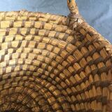 Woven straw handle basket