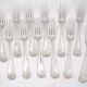 Christofle Baguette marine silver-plated cutlery, 16 dessert forks.
