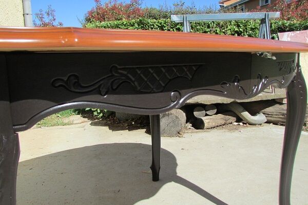 Oval table of style Louis XV cherrywood