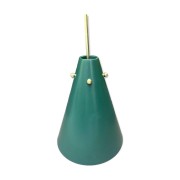 Lampadario a forma di cono in ottone, anni '70