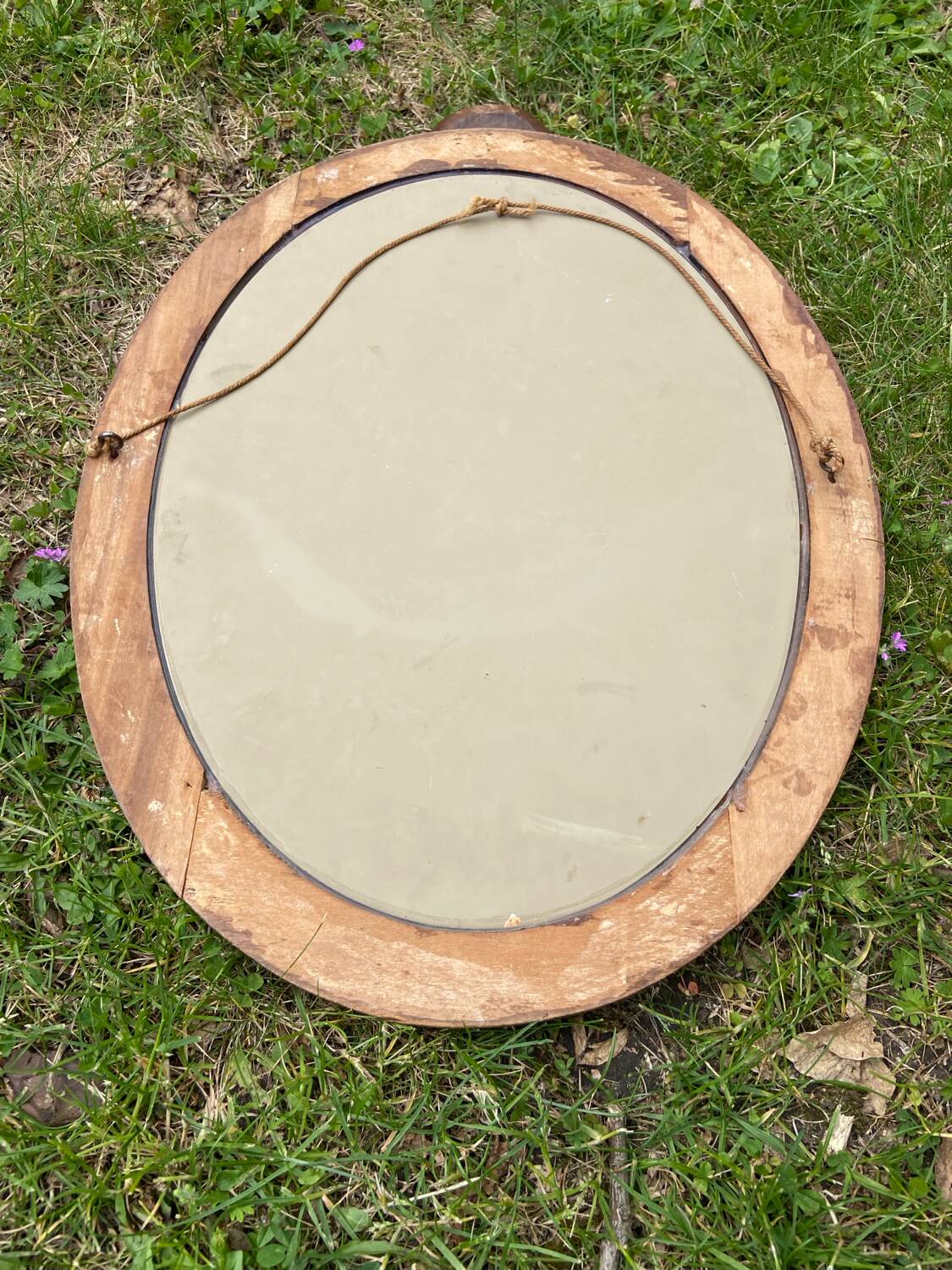 Old wood carved mirror 51 x 37