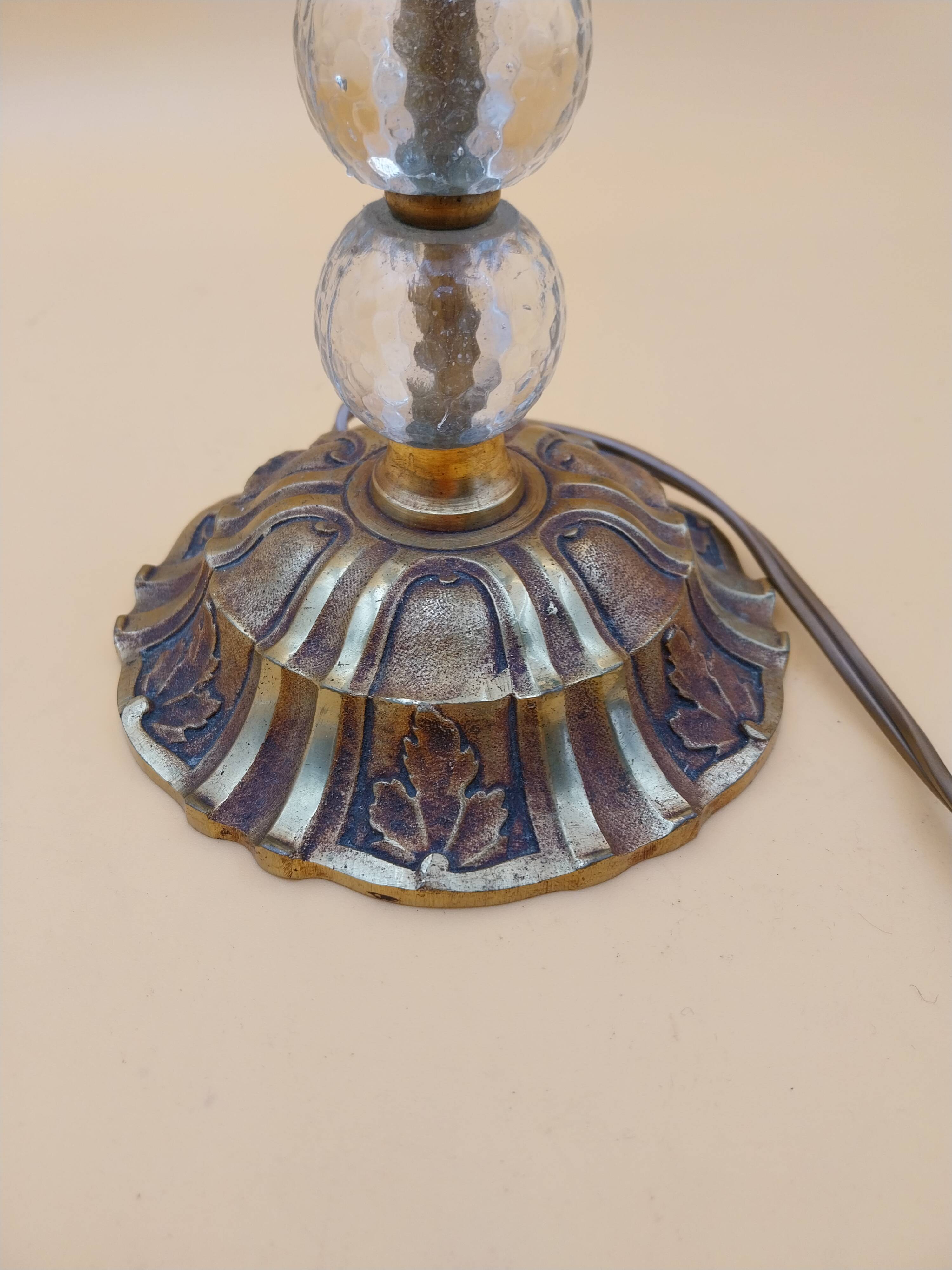 Art Deco lamp in brass and glass
