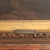 Hermann solbrig (1853-1942) painting, oil on panel, shepherdess and her troupe