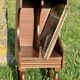 Vintage Dark Brown Wood Side Table - Vinyl Record Book Holder