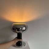 Vintage table lamp, chrome and black lacquered metal, Italy 1960