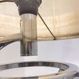 Table lamp in metal and leather, mid-20th century