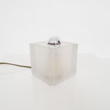 Frosted glass cube table light, Germany 1970's