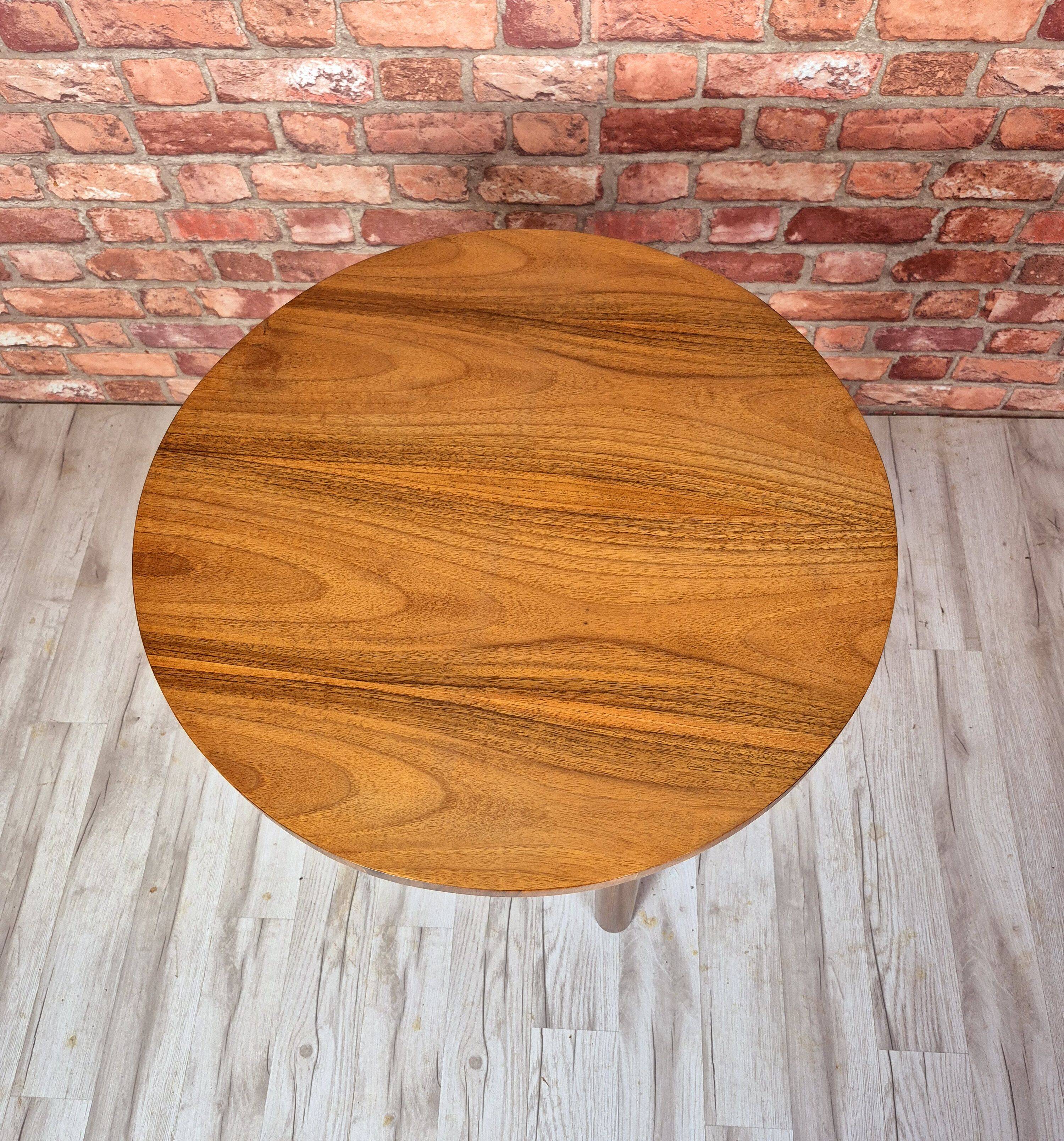 Renovated art deco round coffe table, Poland 1950s
