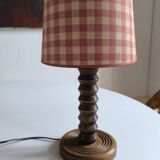 Charles Dudouyt style turned wood table lamp