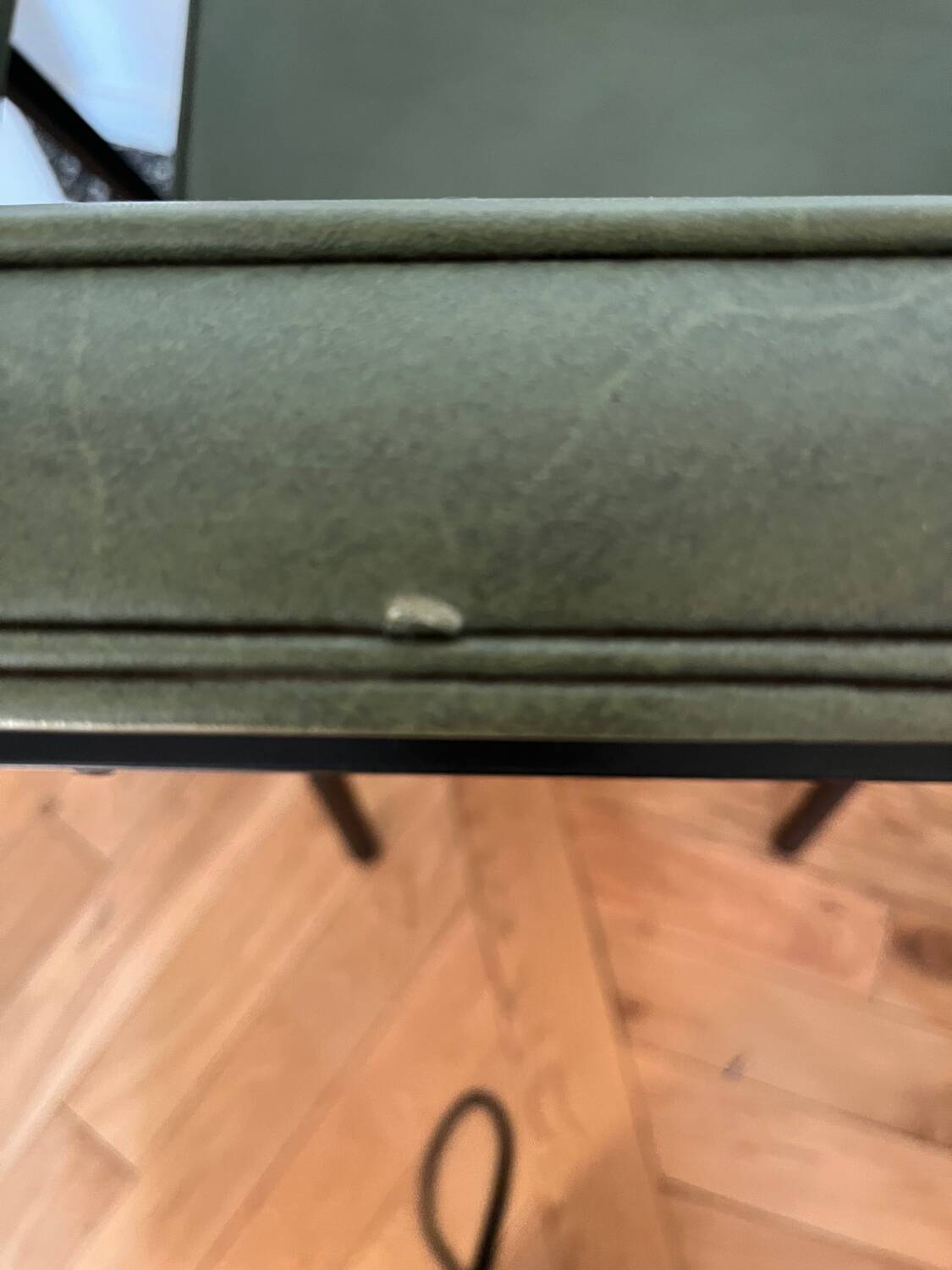 Khaki Scandinavian armchair