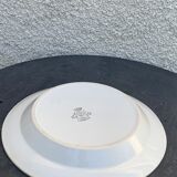 Hollow dish pattern green tulips longwy france old