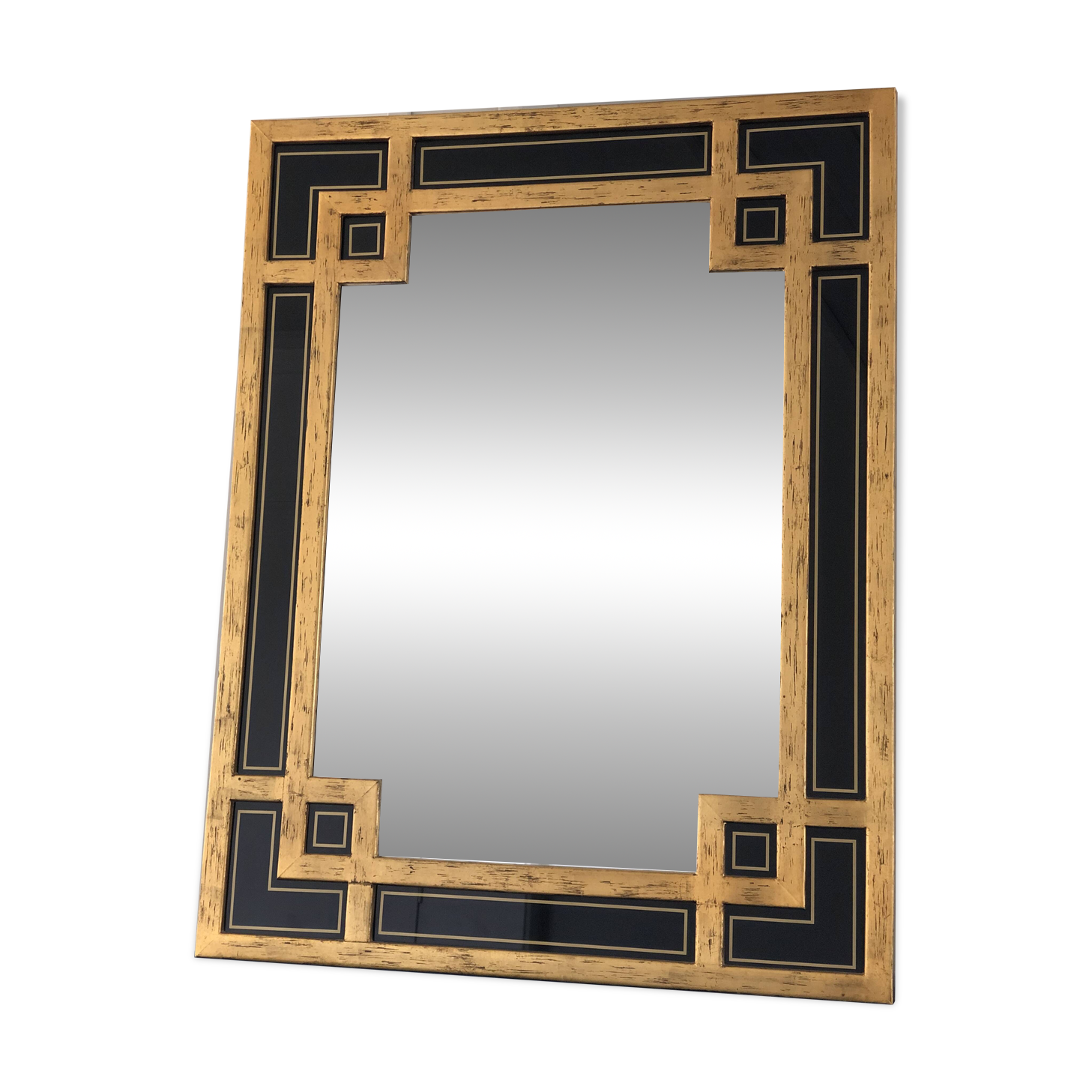 Large Vintage Giltwood Deknudt Mirror Meander Style 1970S