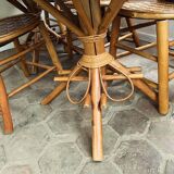 Table and chairs in woven chestnut