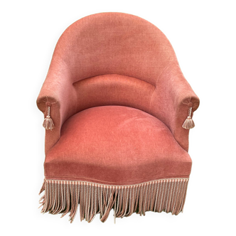 Fauteuil Crapaud vieux rose