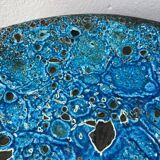 Glacier ennamel tureen vintage turquoise blue 1960 / cyclops varnished earthenware by Charles Cart