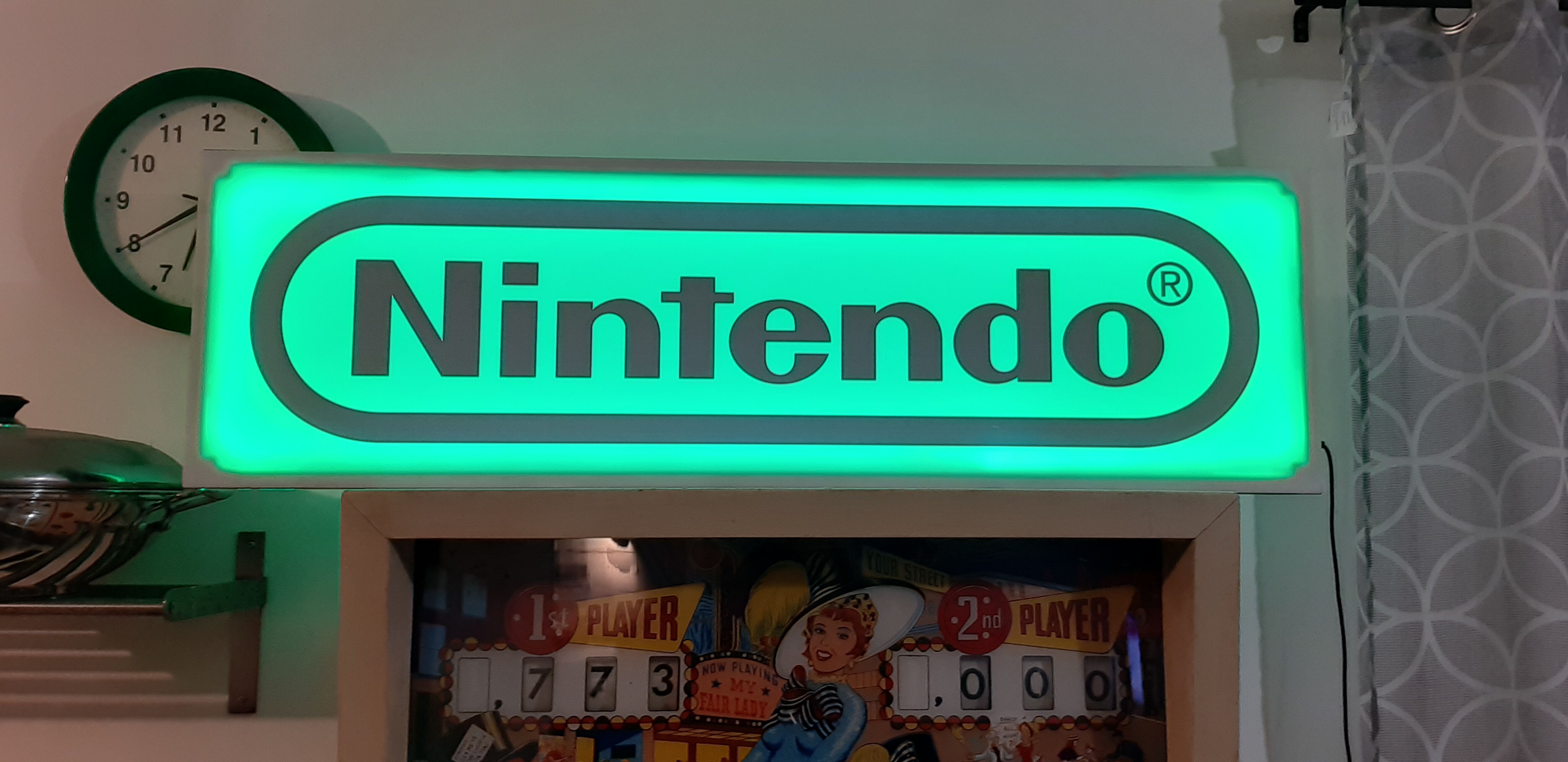 Luminous sign advertising nitendo