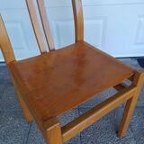 Set of 6 chairs, oak and leather