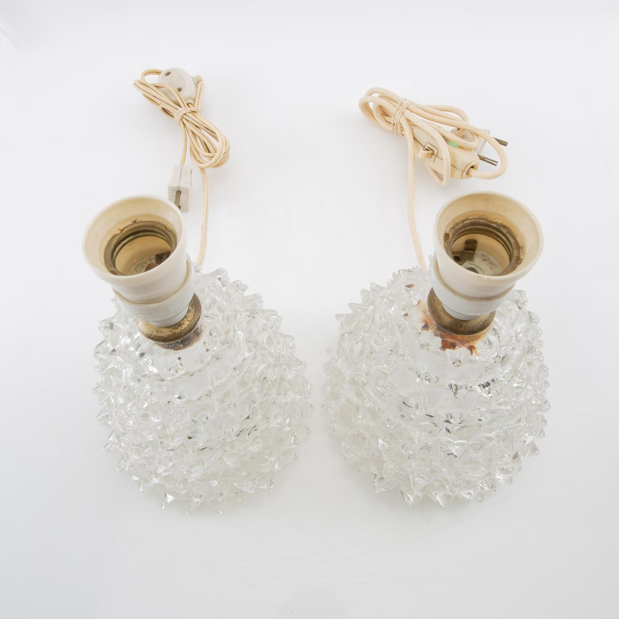 Pair of Murano glass table lamps Italy 1950