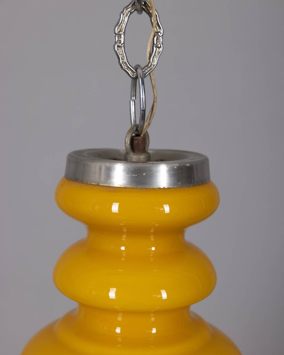 Vintage Space Age Italian Yellow Glass Chandelier, 1970s