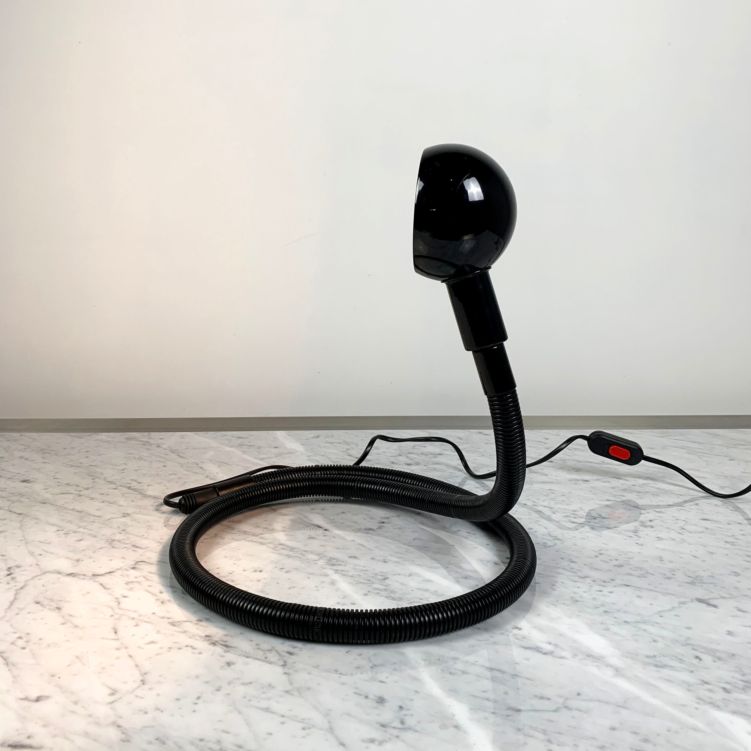 Black "Heby" Table Lamp Adjustable by Isao Hosoe for Valenti, 1970