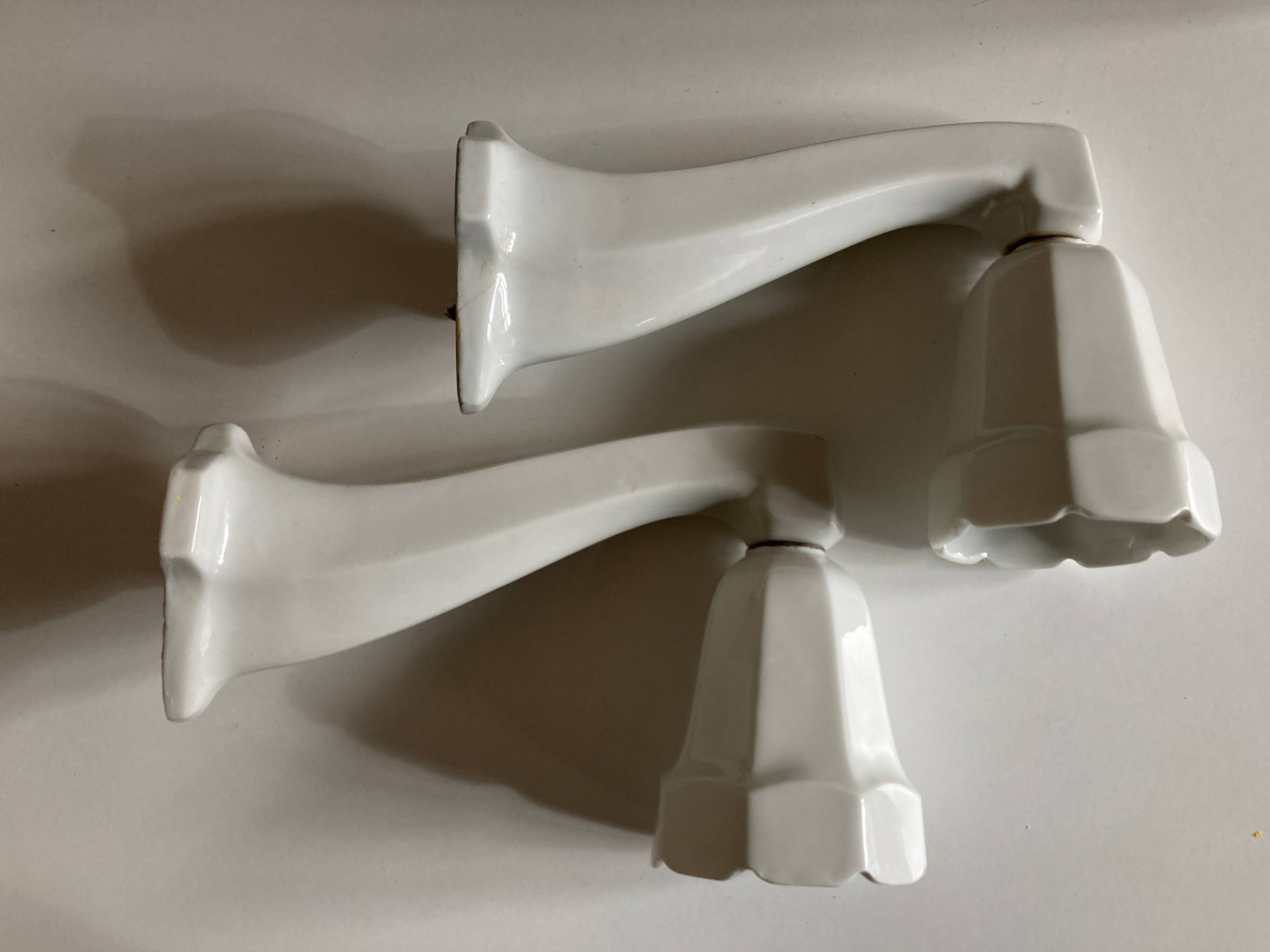 Pair of porcelain wall lights 1950 bathroom