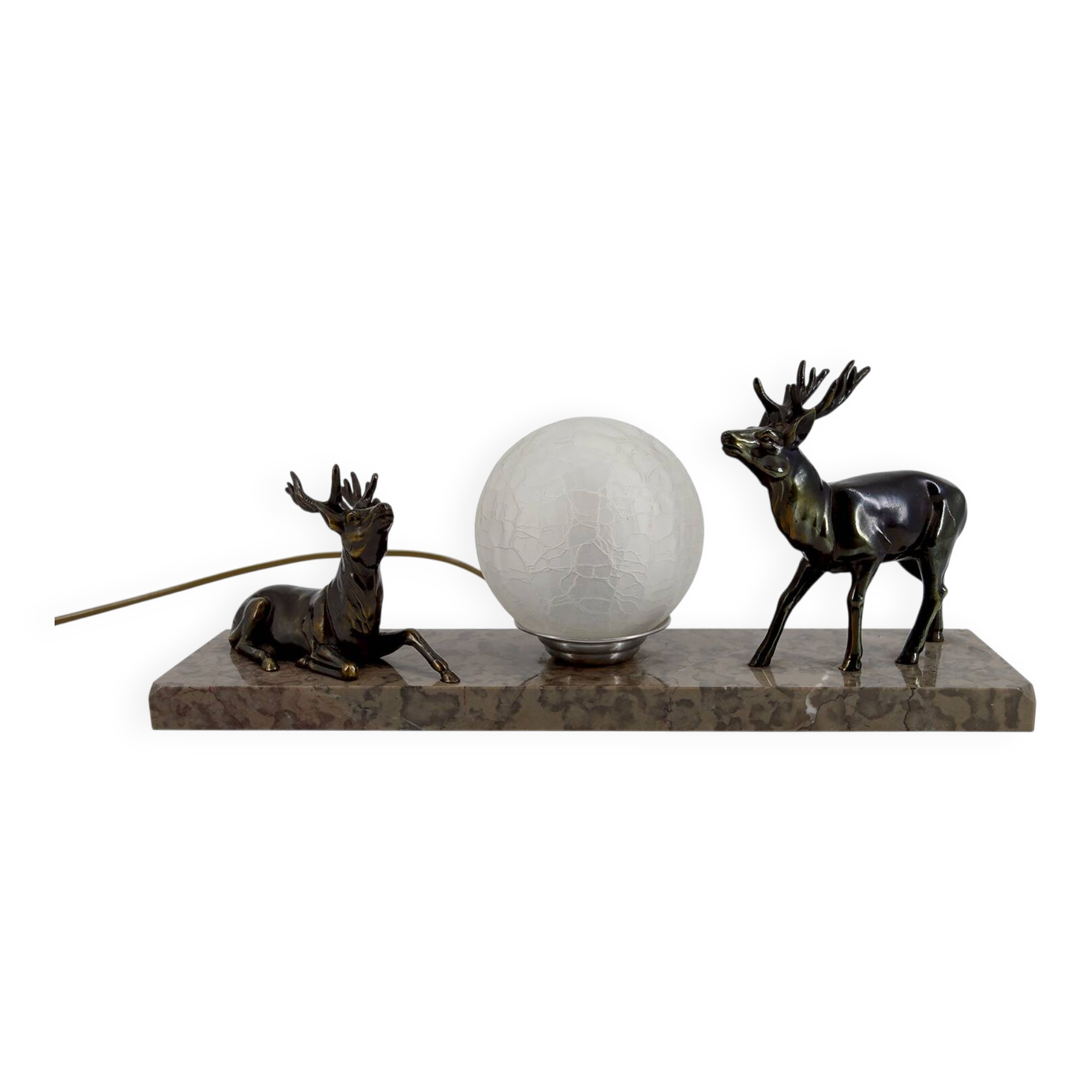 Veilleuse Art Déco aux cerfs – vers 1930