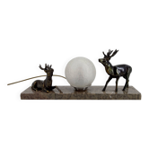 Art Deco night light with deer – around 1930