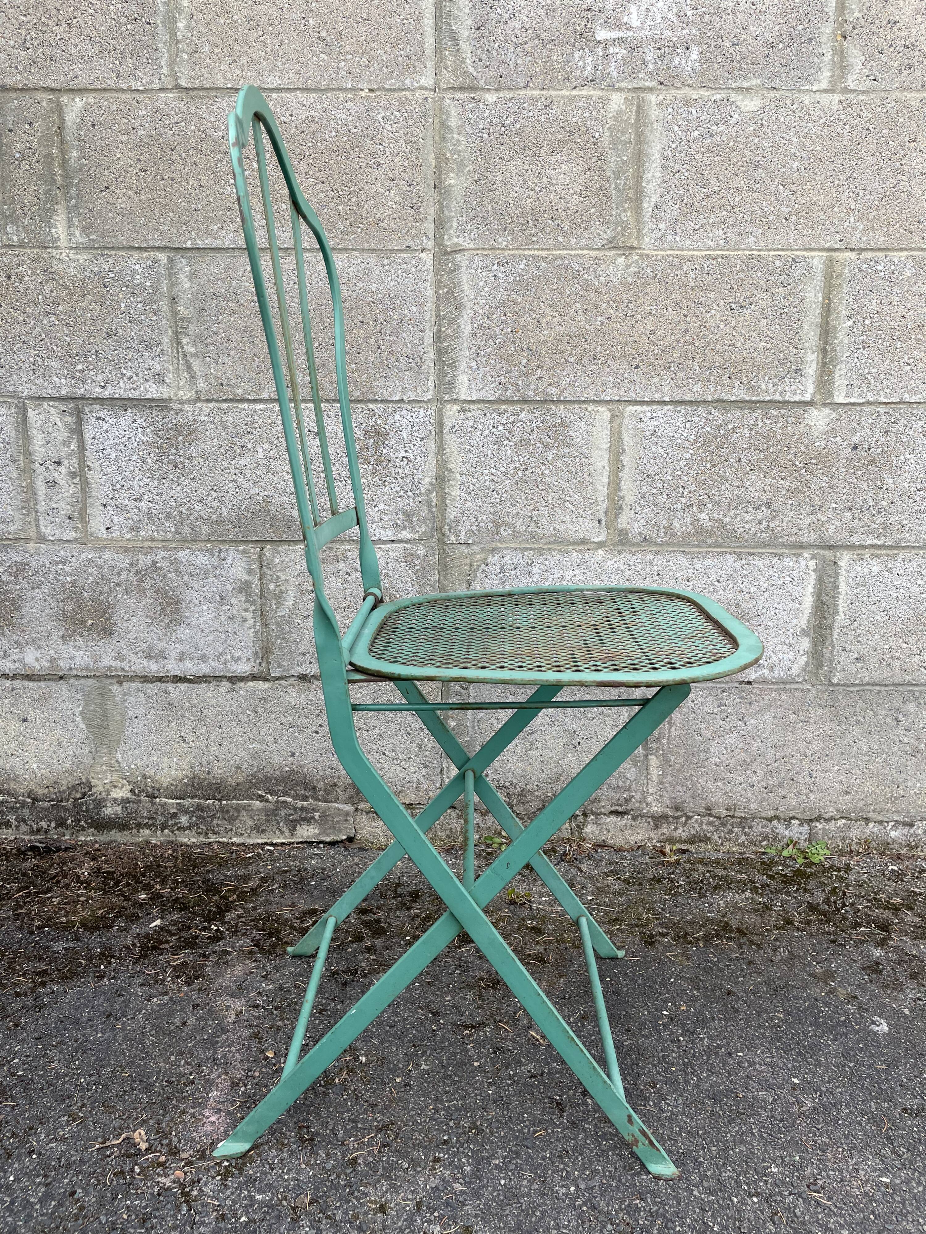 Set of 2 folding garden chairs XIXth