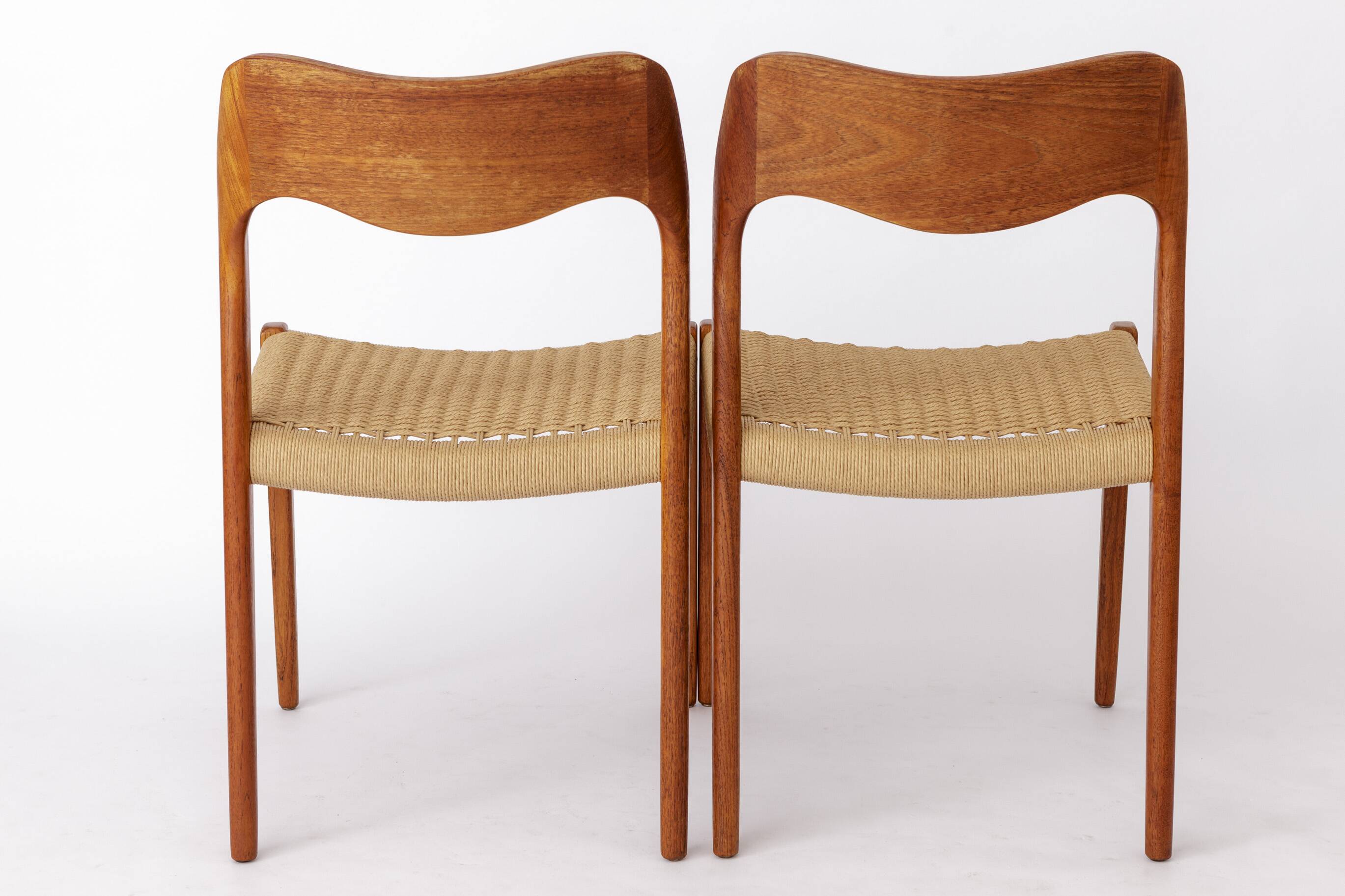4 Niels Otto Moller Chairs, Model 71, Teak, 1950s, Danish