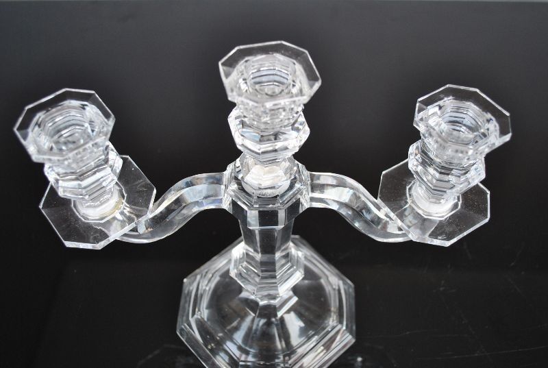 Pair of candlesticks model Regency Crystal Baccarat 1930