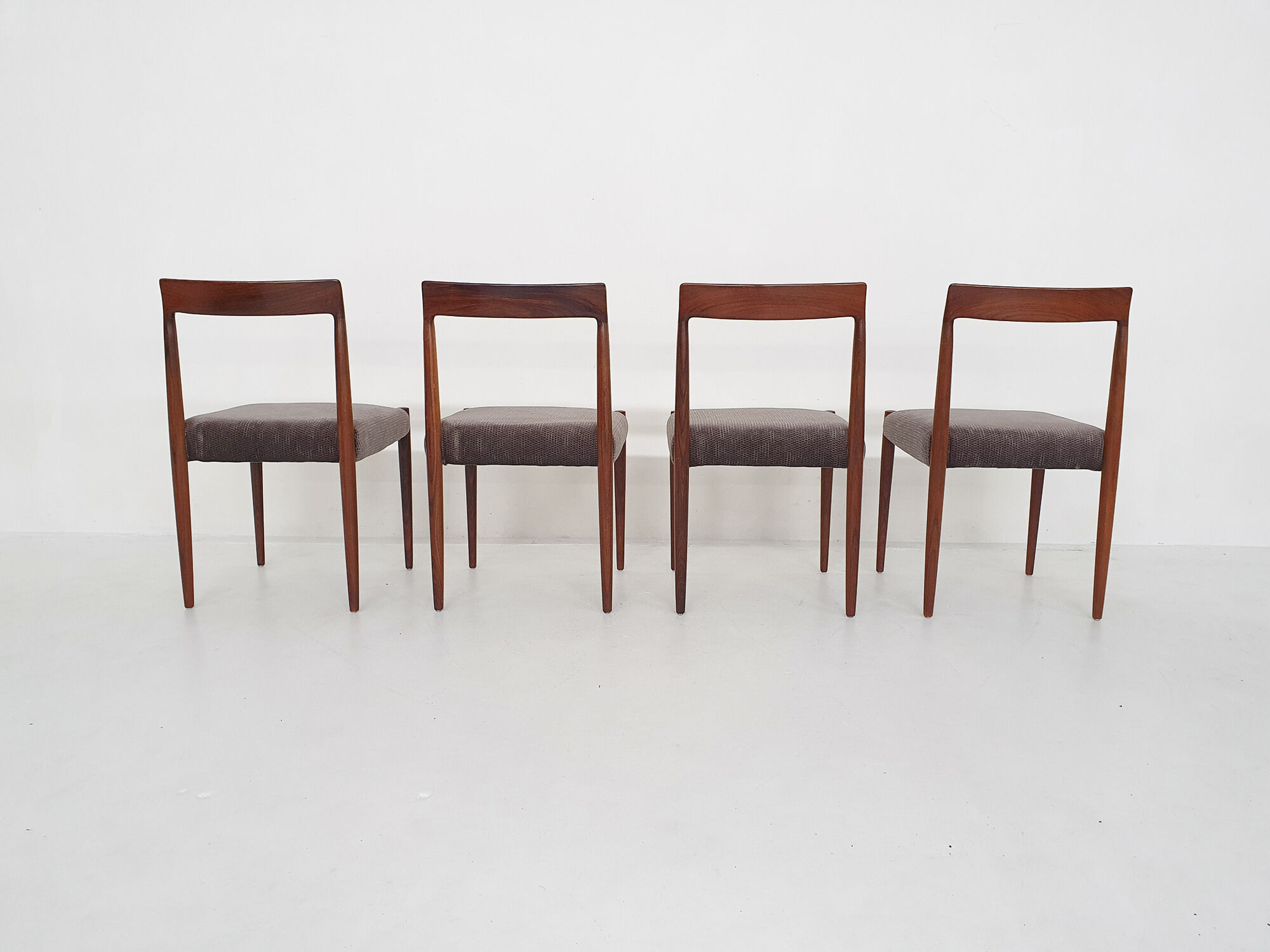 Set of four rosewood dining chairs by Lubke, Germany 1960's
