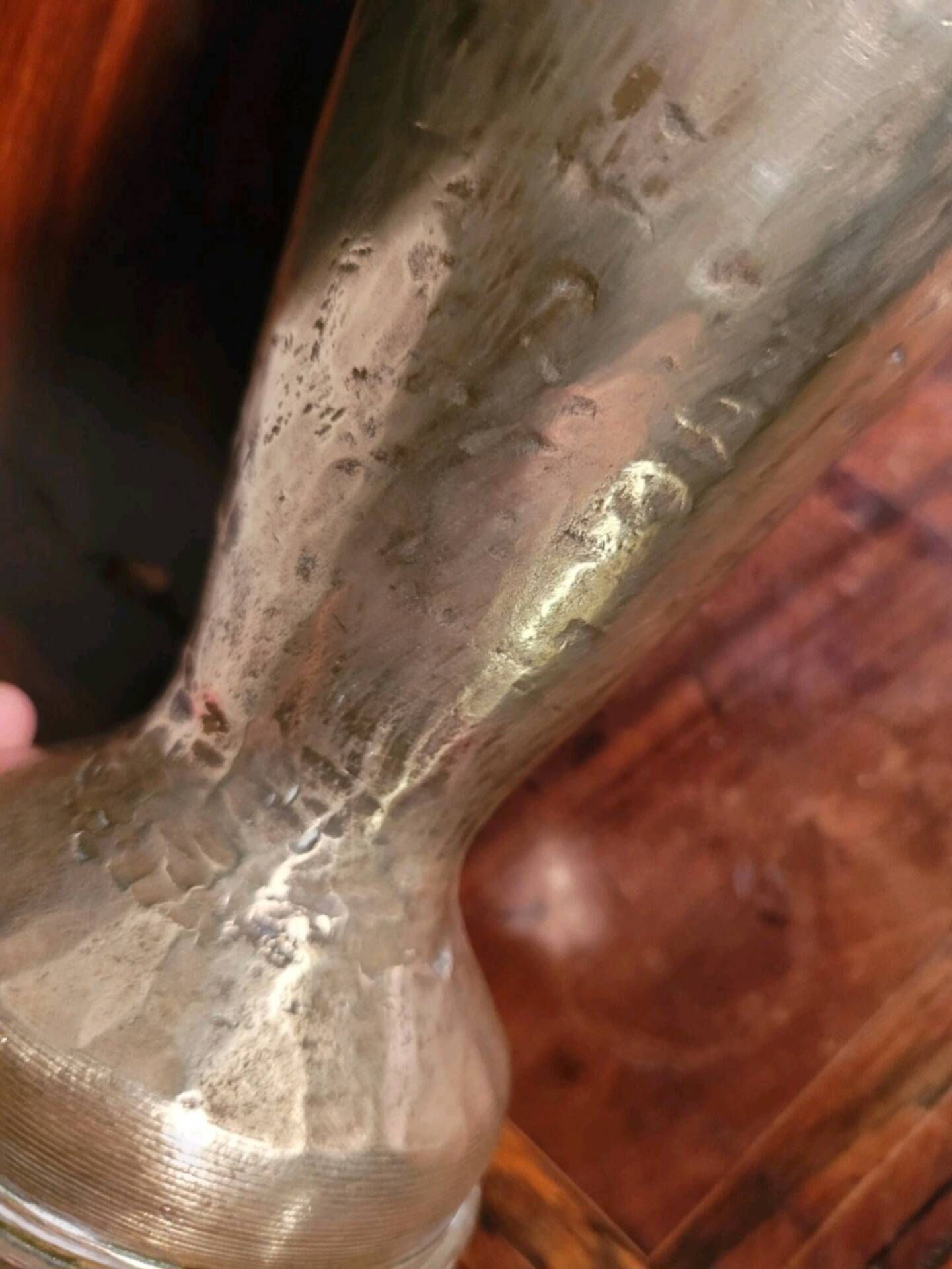 Vase Obus Chiselled Decor of Branches Trench Art Poilu WW1 14 18