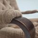 1970s, Danish swivel armchair, furniture corduroy, dark beech wood.