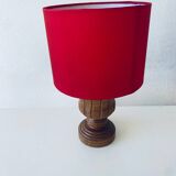 Carved wooden lamp
