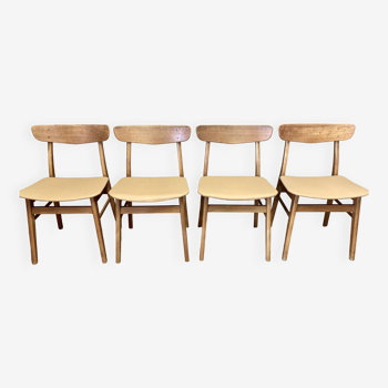 Suite de 4 chaises "Design Scandinave" 1950.