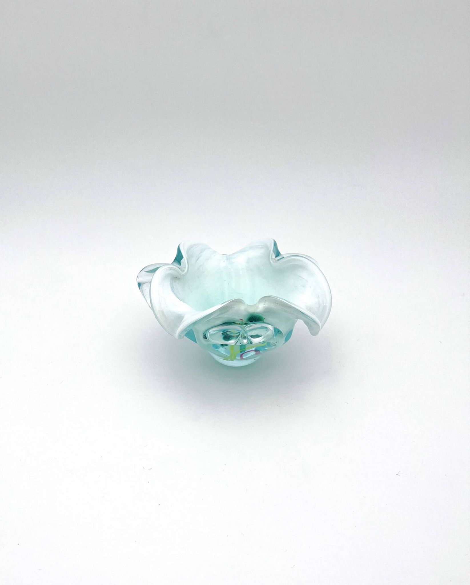 Coupe Studio Glass signée Lubomir Hora Verre Soufflé Polychrome 80s
