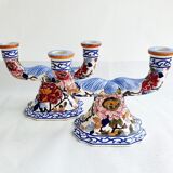 Two Gien candlesticks