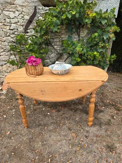 Table à abattants pliable en bois massif brut