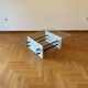 1980s White Marble Rectangular Coffee Table Postmodern Glass