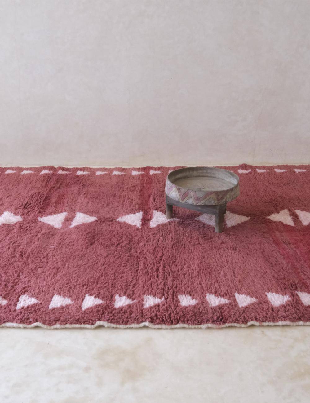 Raspberry Pink Berber Rug - 278 x 196 cm