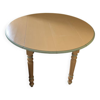 Table de tonge + 6 chaises assorties – bois massif peint – style provençal