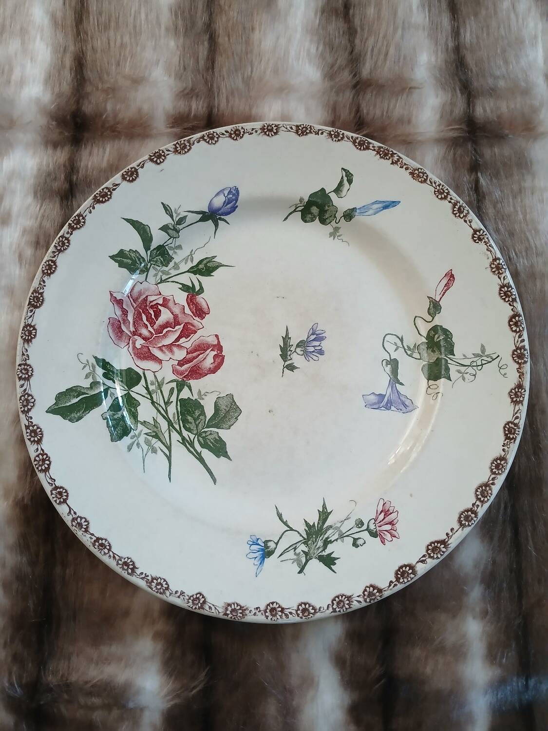 Old polychrome ironstone plate