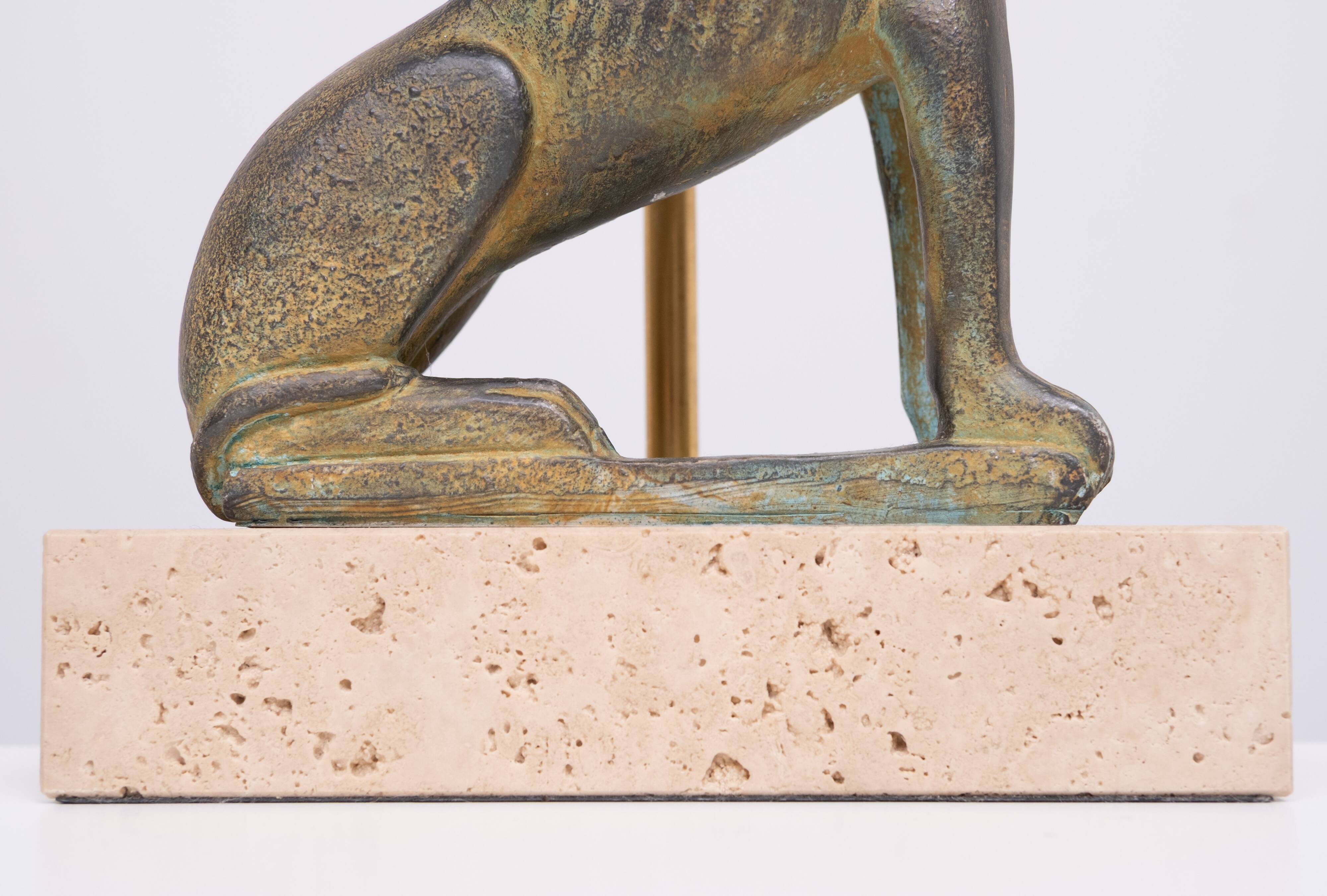 Maison Le Dauphin France, Exceptional Sphinx Table Lamp 1970s
