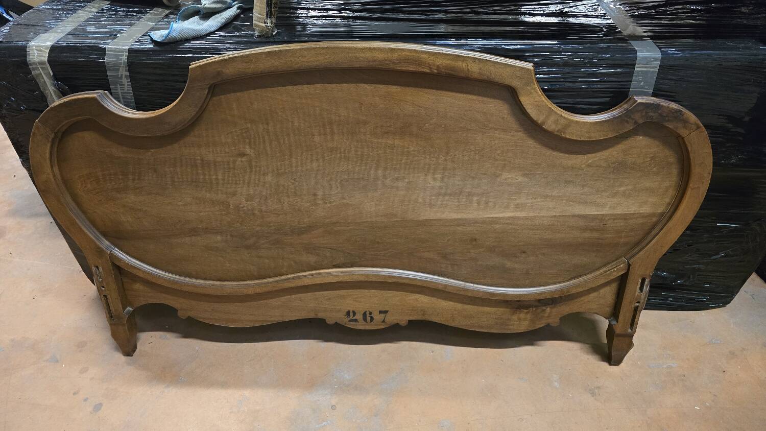 Antique carved wooden headboard, Louis XV style – early 20th century