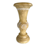 Sculpted alabaster vase