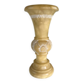 Sculpted alabaster vase